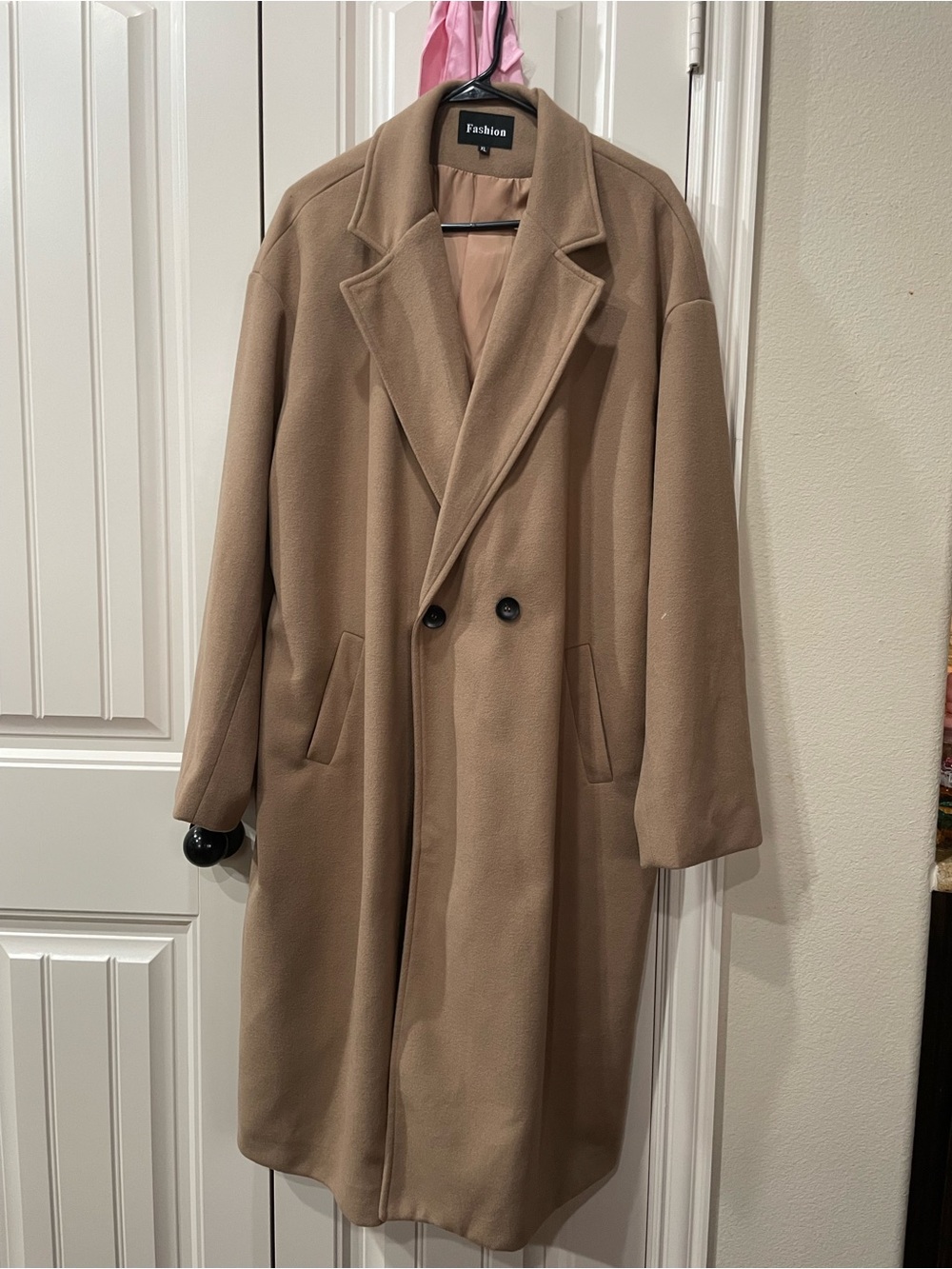 Beige Double-Breasted womans Coat size XL